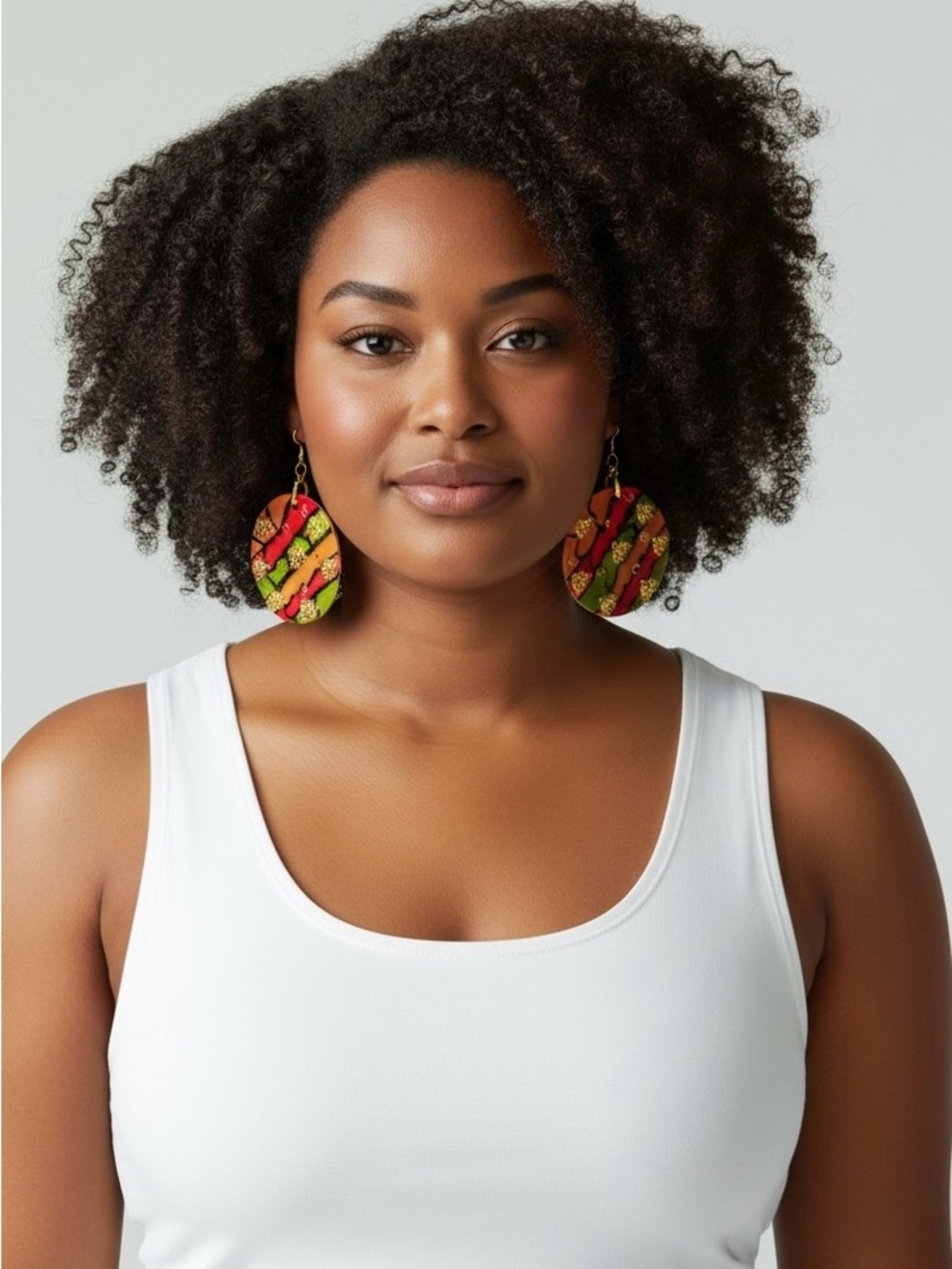 Afrocentric Elephant Statement Earrings | Hand Painted Resin | Tolee Dezigns